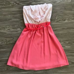 Express strapless color block dress